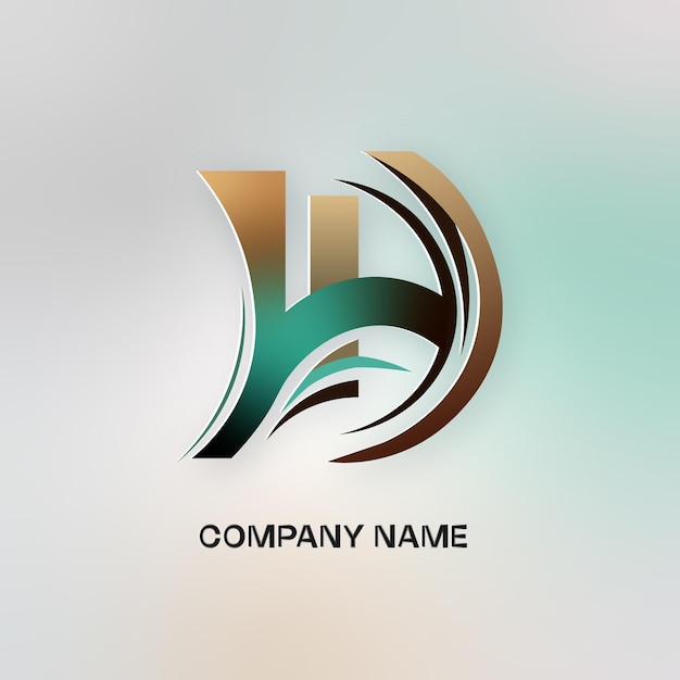 DHI curvo naturale con colori naturali e logo lettermark effetto vegetale