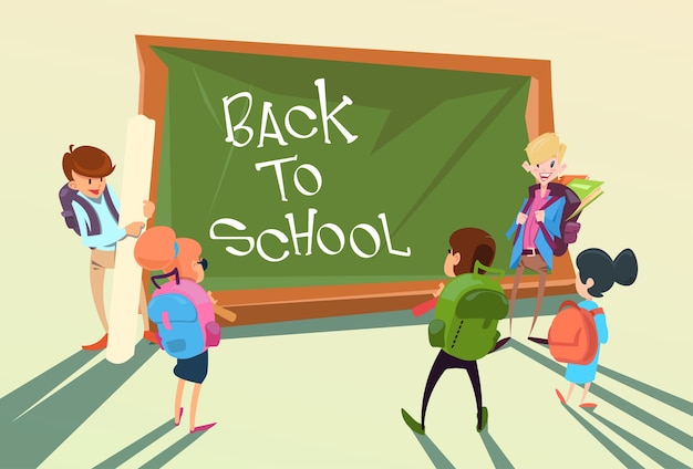 Di nuovo al concetto di istruzione del bordo del gruppo dei bambini della scuola