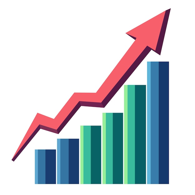 Diagramma con aumento e progresso Grafico