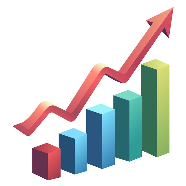 Diagramma con aumento e progresso Grafico