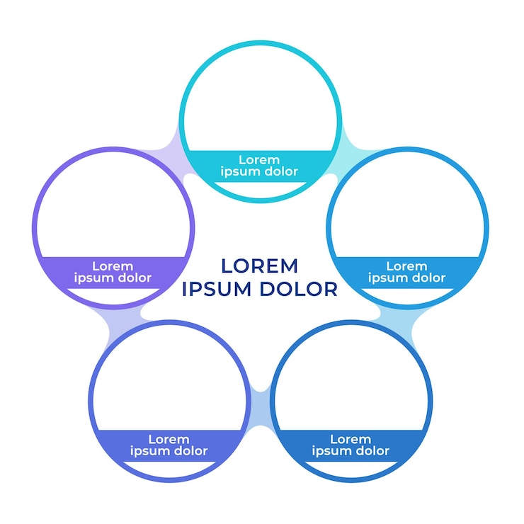 Vettore diagramma di flusso dei circoli infografici strategici