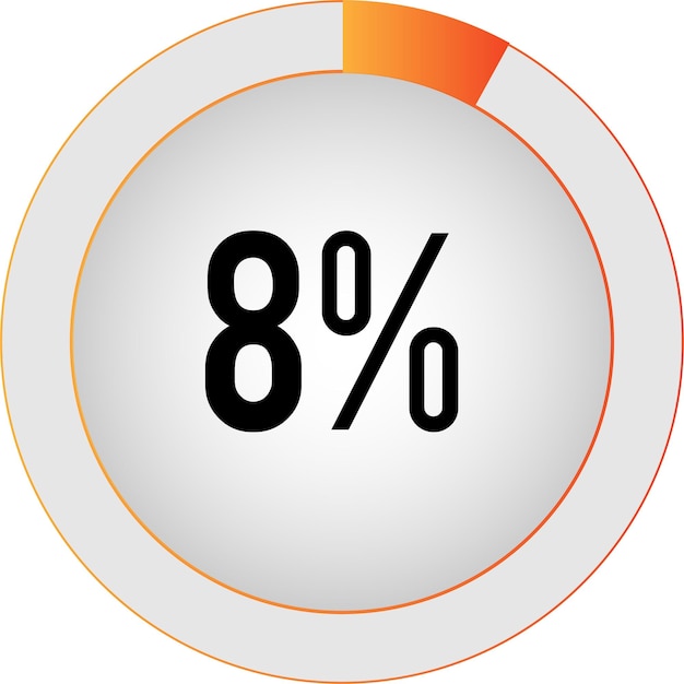 Diagrammi percentuali circolari pronti per l'uso per il web design, l'interfaccia utente (UI) o l'infografica