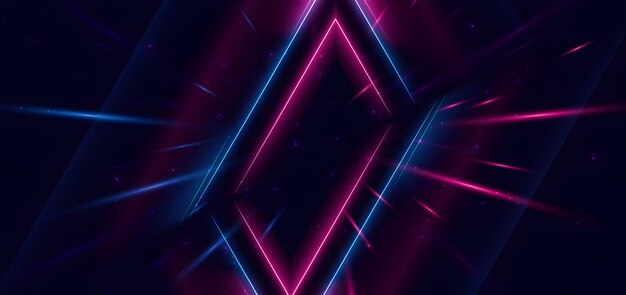 Diamante al neon e linee