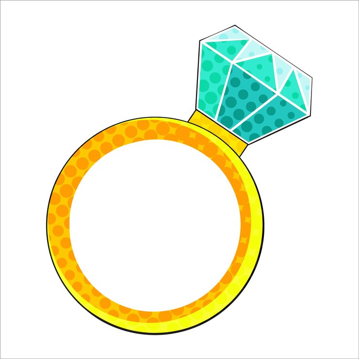 Vettore diamante anello vettoriale patch distintivo adesivo pin isolato su bianco colorato cartone animato blu brillantezza brillante gemma adamantina cool lusso illustrazione moda moderna pop art stile fumetto anni '80 anni '90