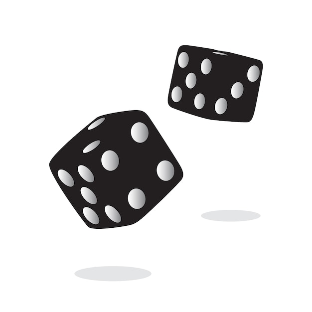Dice 3D design creativo icona vettoriale di dadi dall'aspetto reale per app e siti Web di casinò