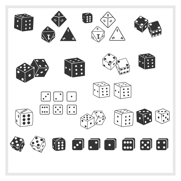 Vettore dice vector clipart silhouette bundle