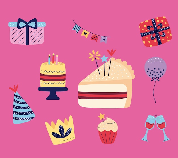 Dieci icone di buon compleanno