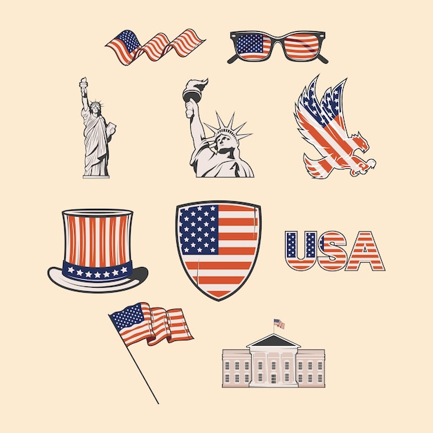 Dieci icone usa usa