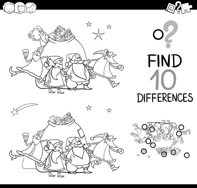 differenze di natale da colorare
