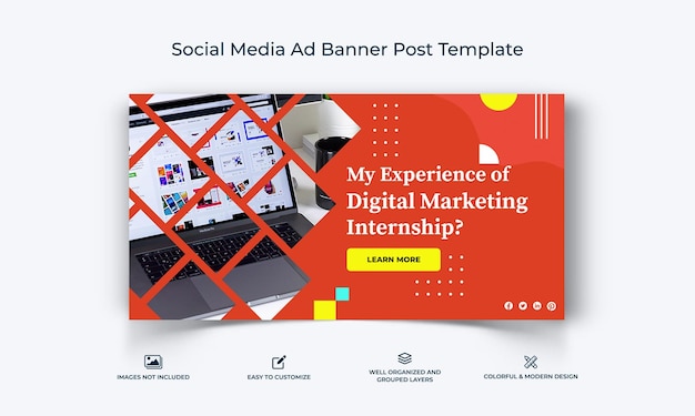 Digital Marketing social media Facebook Ad banner Post template premium vector