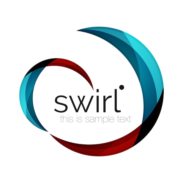 Digital techno swirl circle business icon clean premium concept