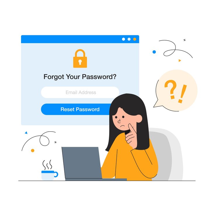 Vettore dimentica le illustrazioni delle password