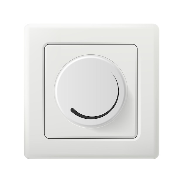 Dimmer rotante isolato su sfondo bianco