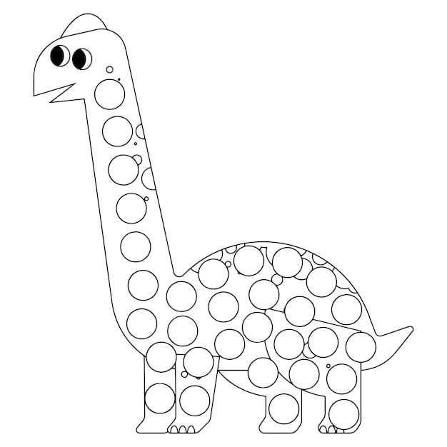 Dinosaur Dot Marker Disegni da colorare per bambini premium vector
