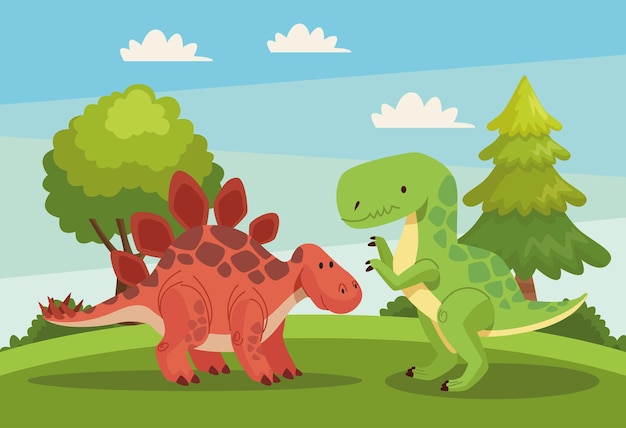 Dinosauri nel paesaggio