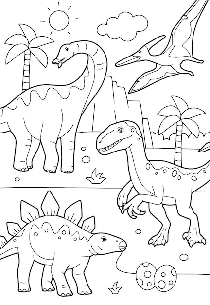 Dinosauri stampabili da colorare per bambini