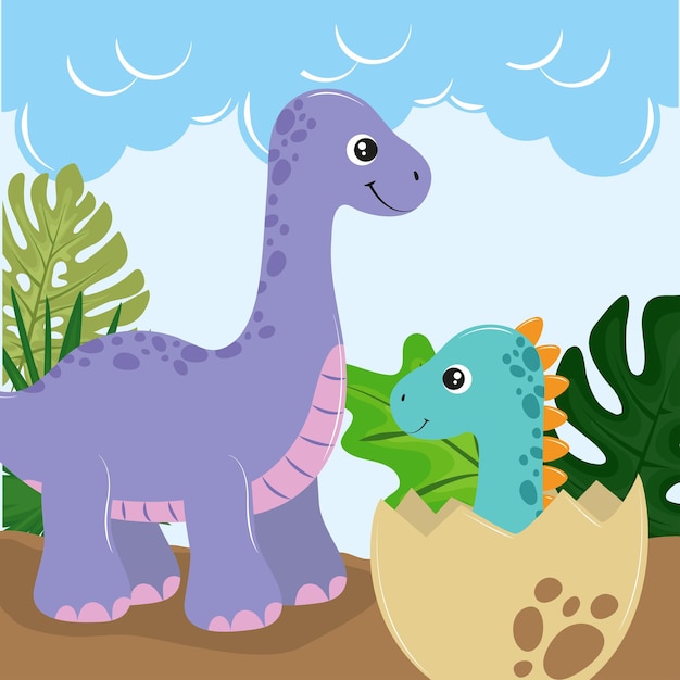 Dinosauri sul paesaggio