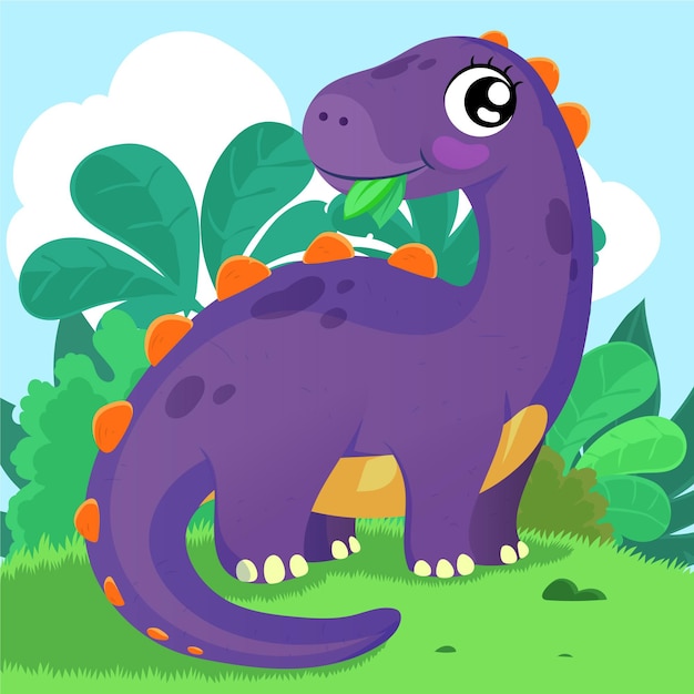 Dinosauro sveglio dettagliato del bambino