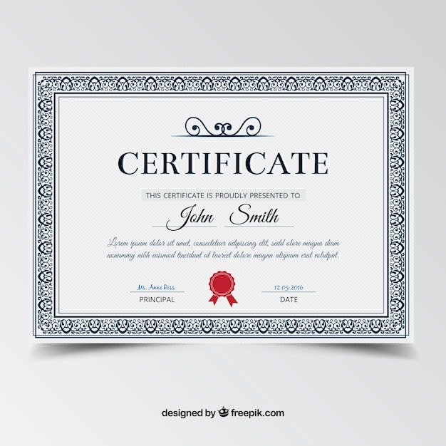 Diploma con cornice ornamentale epoca
