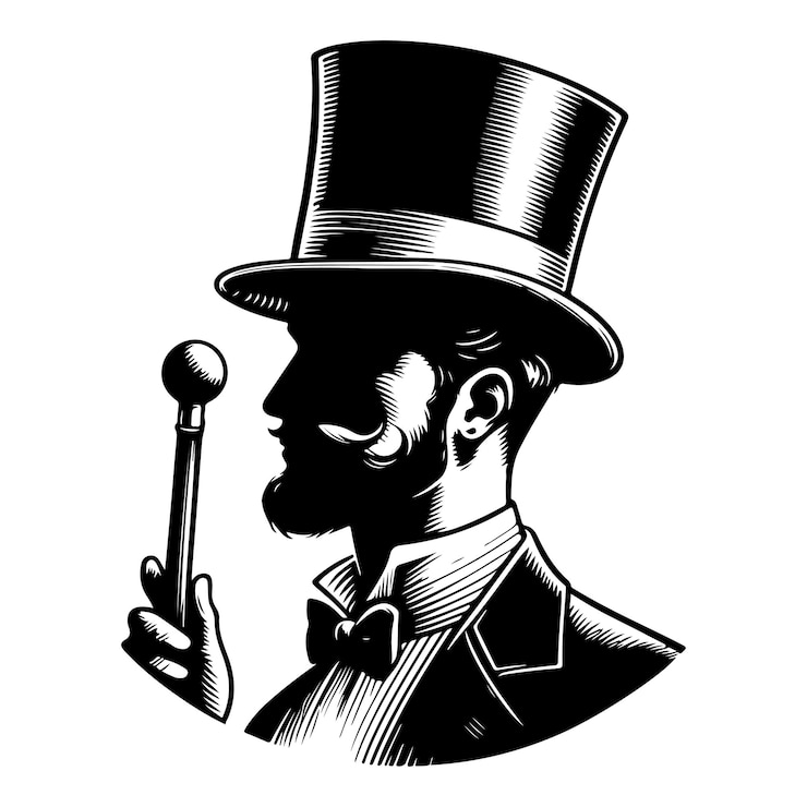 Vettore direttore con un cappello