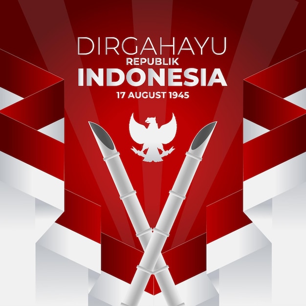 Dirgahayu Republik Indonesia 17 agosto 1945. Giorno dell'indipendenza