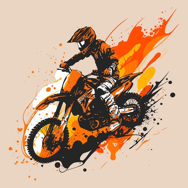 Dirt bike motocross rider Extreme sport illustrazione vettoriale