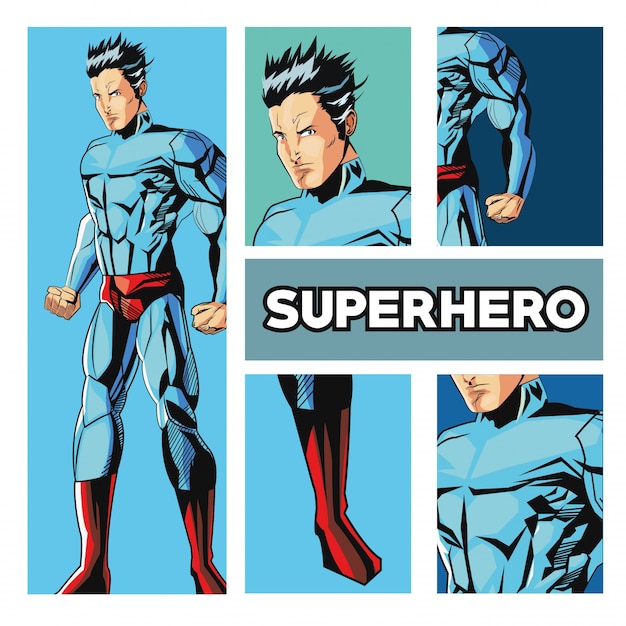 Disegna di cartone animato supereroe