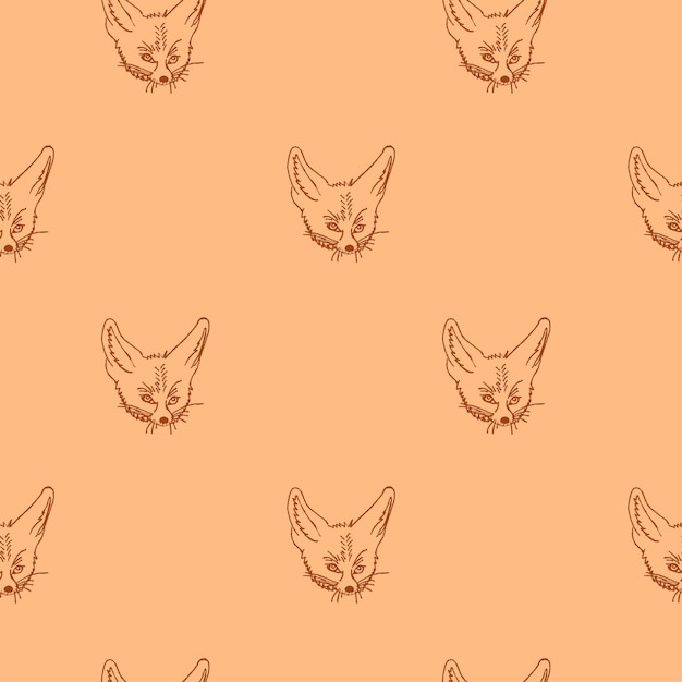 Disegna il viso delle volpi della sabbia Fennec Fox