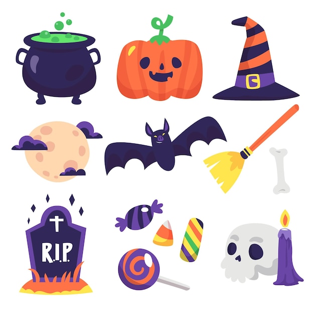 Disegna la raccolta dell'elemento di Halloween