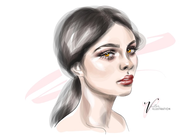 Disegna una bella ragazza con il trucco