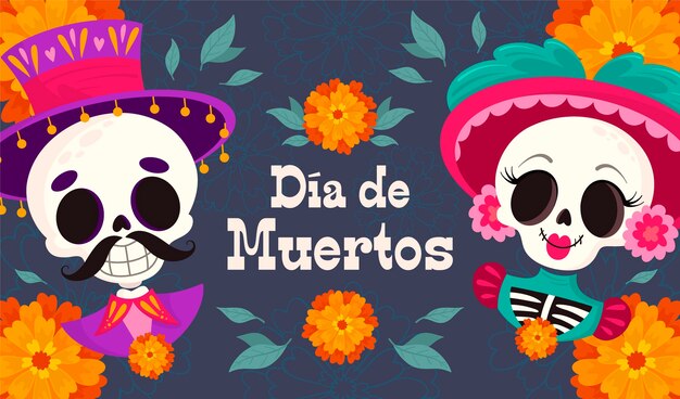 Disegnata a mano sfondo di muertos