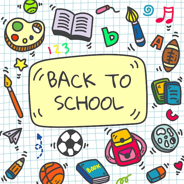 Disegnato a mano allo sfondo della scuola