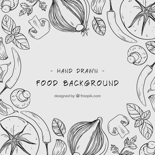 Disegnato a mano cibo sano sfondo