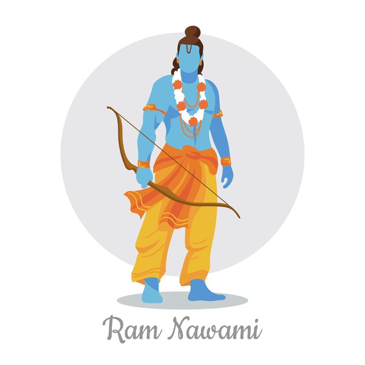 Vettore disegnato a mano ram navami