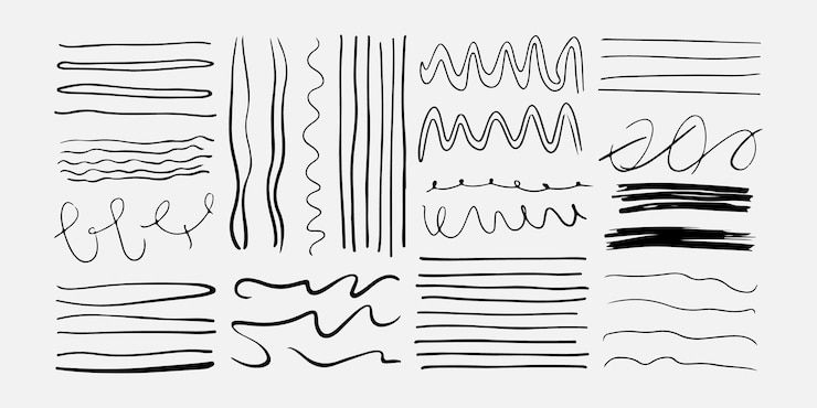 Vettore disegni a linea disegnati a mano