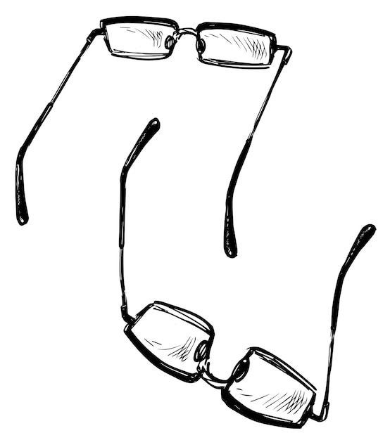 Disegni a mano libera di coppia di occhiali da vista moderni
