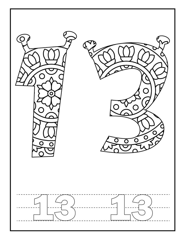 Vettore disegni da colorare con numero di mandala