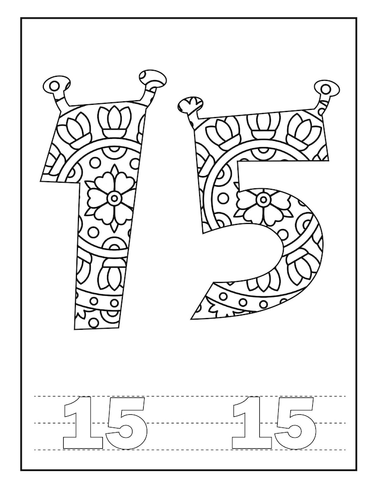 Vettore disegni da colorare con numero di mandala