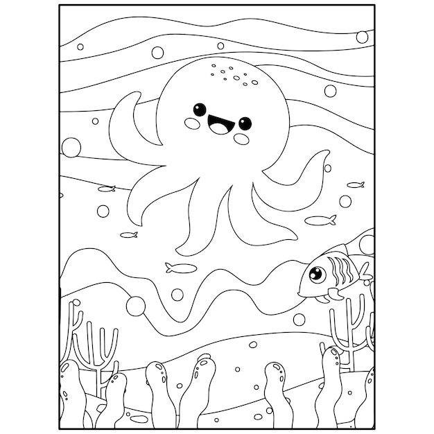 Disegni da colorare di animali dell'oceano per bambini