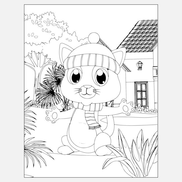 Disegni da colorare di animali gatto stampabili per bambini