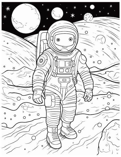 Disegni da colorare di astronauti per bambini