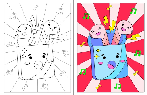 Disegni da colorare di auricolari musicali kawaii
