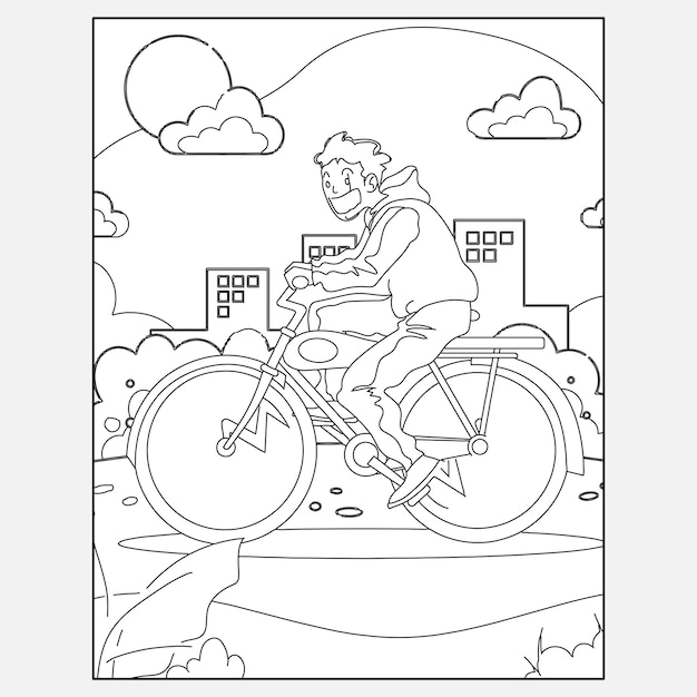 Disegni da colorare di biciclette stampabili per bambini