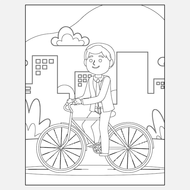 Disegni da colorare di biciclette stampabili per bambini