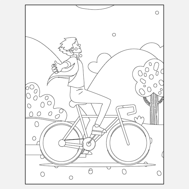 Disegni da colorare di biciclette stampabili per bambini