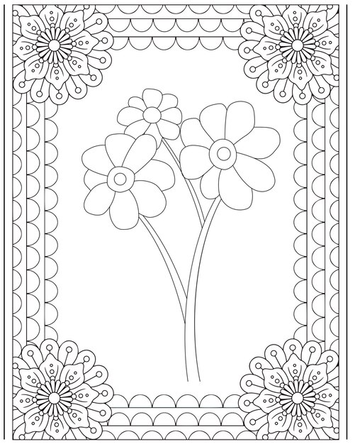 Disegni da colorare di fiori Interni per bambini