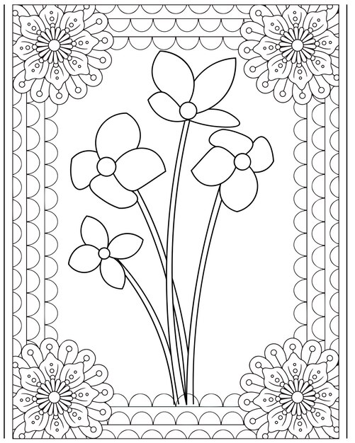 Disegni da colorare di fiori per bambini KDP interni