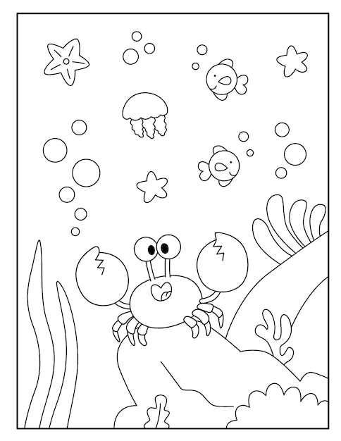 Disegni da colorare di granchio per bambini