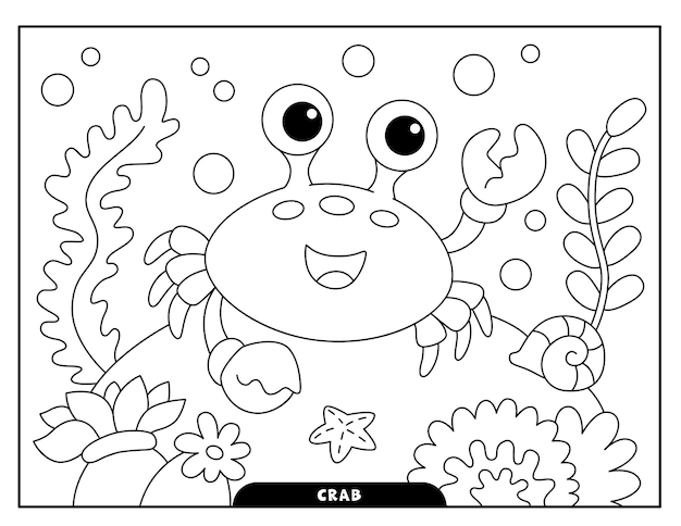 Disegni da colorare di granchio per bambini