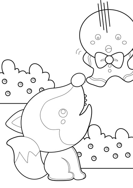 Disegni da colorare di Natale di pan di zenzero A4 per bambini e adulti